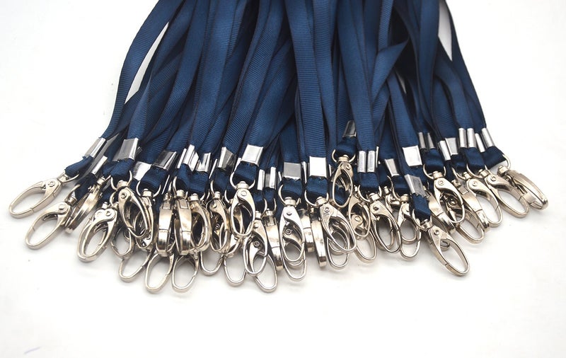 Bird Fiy Navy Blue Lanyards 50Pcs 17.5 inch Nylon Lanyard,Lanyards Swivel Hooks Clips Great for ID Name Tags Badges/Key Chains - Image 5